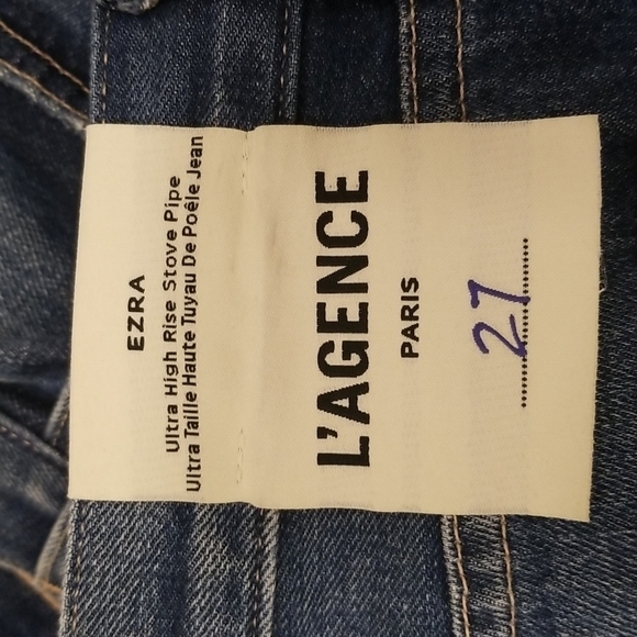 💕L'AGENCE💕 Ezra Ultra High Rise Relaxed Stovepipe Jeans ~ Newberry Blue 27 NWT - Picture 15 of 16